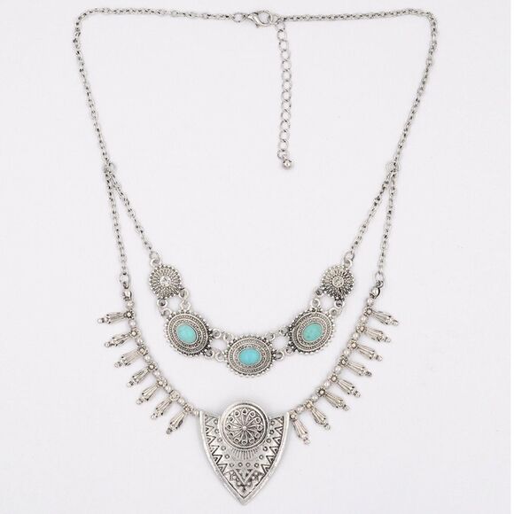 Bohemian Gypsy Tribal Silver Head Turning Necklace - Picture 6 of 8